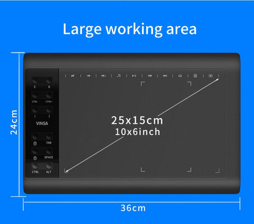 Tableta Digital Vinsa - Vin1060 Plus Para Dibujo Artistico