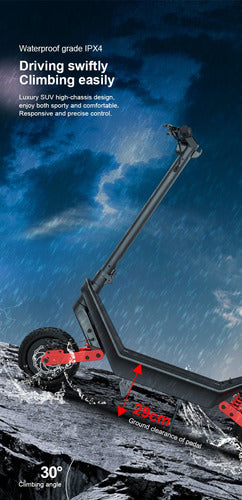 Monopatín Electrico Hx X10 Todoterreno Plegable 100km Autonomia