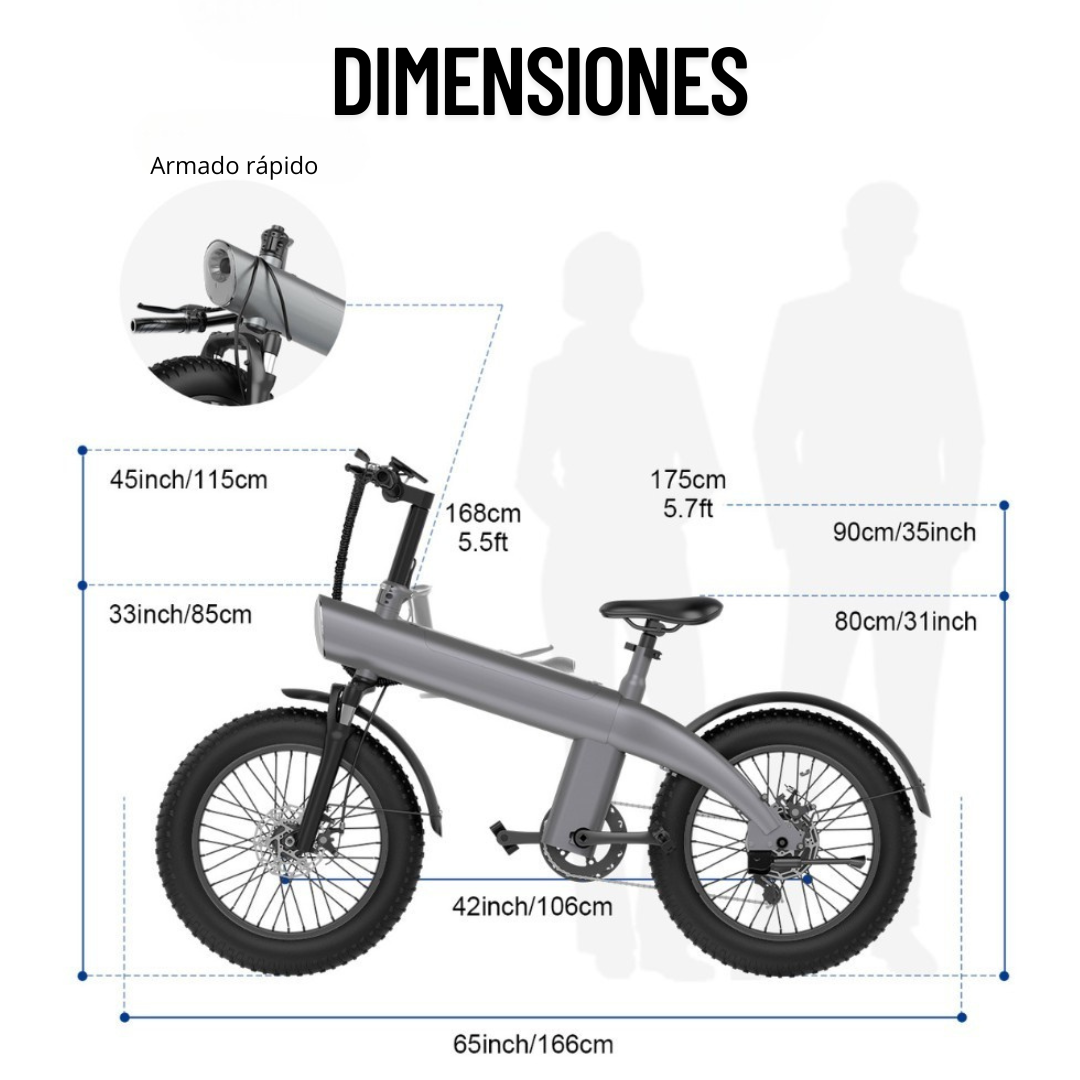 Bicicleta Eléctrica Q3 Rodado 20 - Shimano Necco
