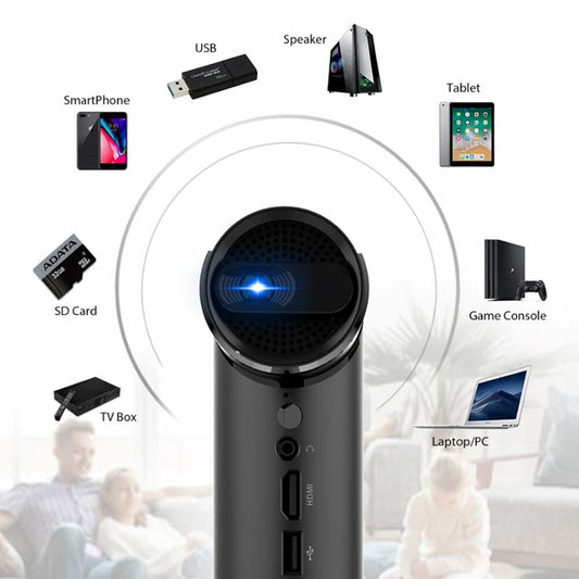 Smart Mini Proyector Wi-fi Con Lente Giratoria De 90 Grados