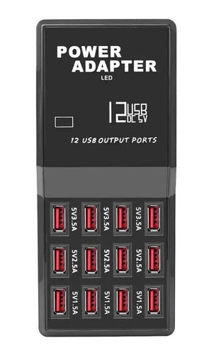Zapatilla Hub Adaptador 12 USB Carga Rápida
