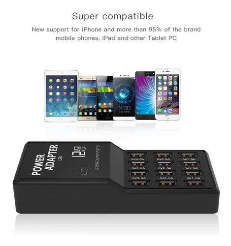 Zapatilla Hub Adaptador 12 USB Carga Rápida