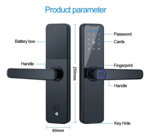Cerradura Digital Para Puerta Con Huella Dactilar Contraseña