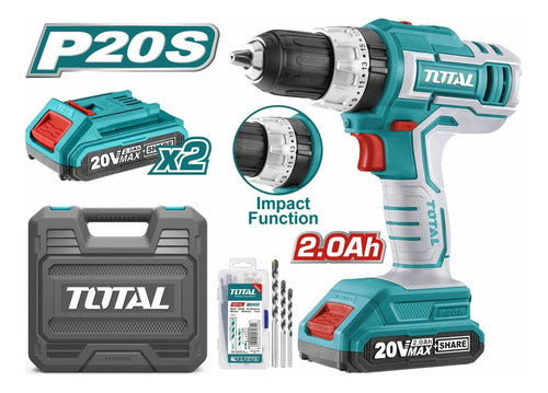 Taladro Percutor Y Atornillador Inalámbrico Total Tools 20v