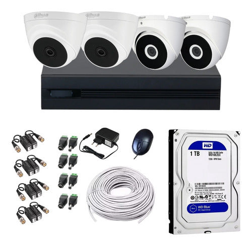 Kit De Seguridad 4 Camaras 2MP Full HD Fuente