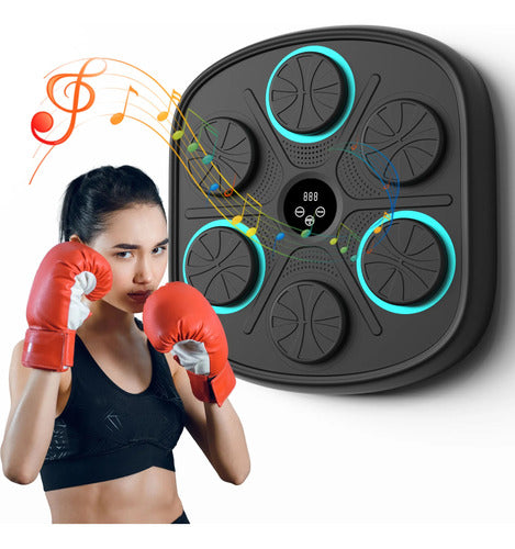 Máquina De Entrenar Musical Led Guantes Boxeo Bluetooth