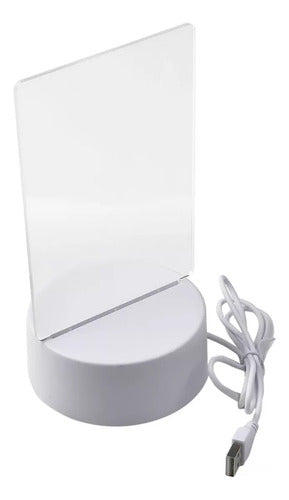 Tablero De Acrilico Para Notas Con Luz Led Decoracion Niños