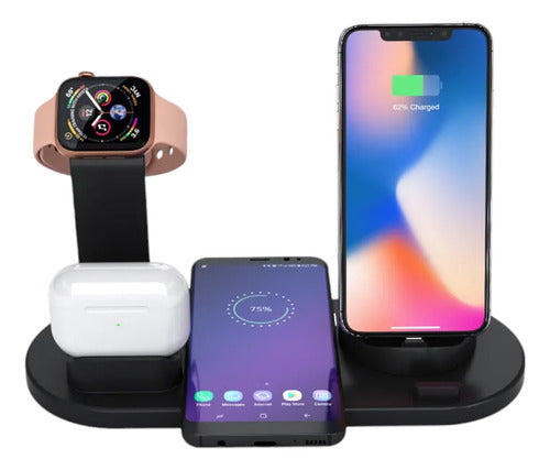 Cargador 4 En 1 Multifuncion Celular Auriculares Smartwatch