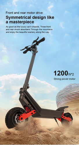 Monopatín Electrico Hx X10 Todoterreno Plegable 100km Autonomia