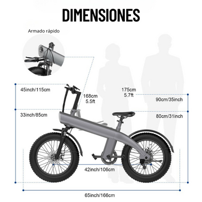 Bicicleta Eléctrica Q3 Rodado 20 - Shimano Necco