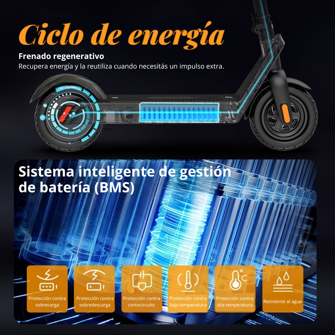 Monopatin Electrico Plegable Hx X9 / 100 km de autonomía