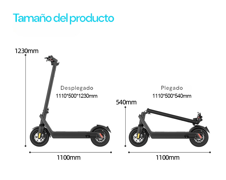 Monopatin Electrico Plegable Hx X9 / 100 km de autonomía