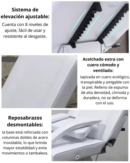 Camilla Reclinable Cosmetica Masajes Tatuador Depilacion