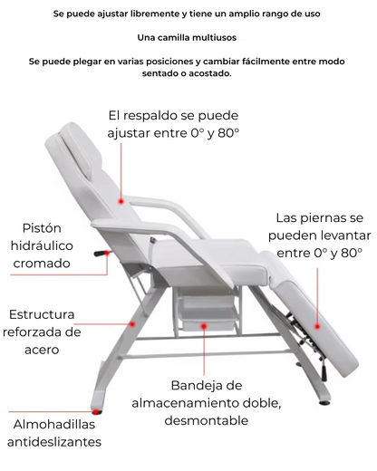 Camilla Reclinable Cosmetica Masajes Tatuador Depilacion